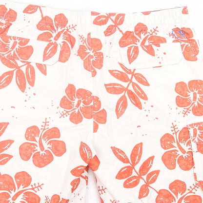 Ocean Pacific Mens Orange Geometric Polyester Sweat Shorts Size L L6 in Regular Tie