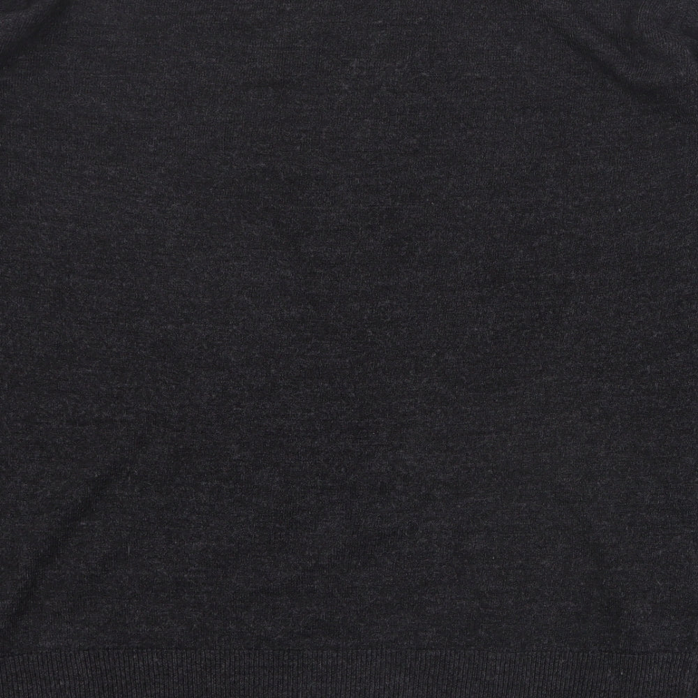 Easy Mens Grey V-Neck  Acrylic Pullover Jumper Size L