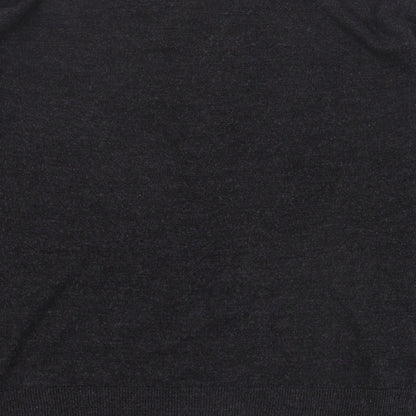 Easy Mens Grey V-Neck  Acrylic Pullover Jumper Size L