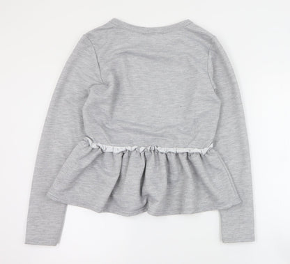 Boohoo Womens Grey  Polyester Pullover Sweatshirt Size 14  Pullover