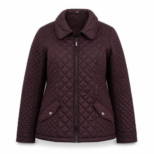 Womens UK Size 8 F&F Purple Quilted Coat