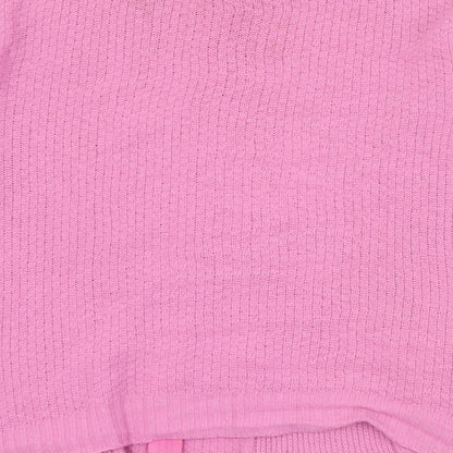 Glimpse Womens Pink Collared  Acrylic Full Zip Jumper Size S