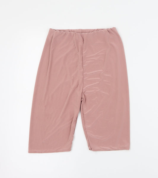 PRETTYLITTLETHING Womens Pink  Polyester Hot Pants Shorts Size 6 L9 in Regular Pull On
