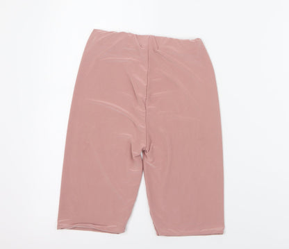 PRETTYLITTLETHING Womens Pink  Polyester Hot Pants Shorts Size 6 L9 in Regular Pull On