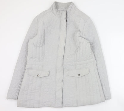 BHS Womens Grey   Pea Coat Coat Size 16  Zip