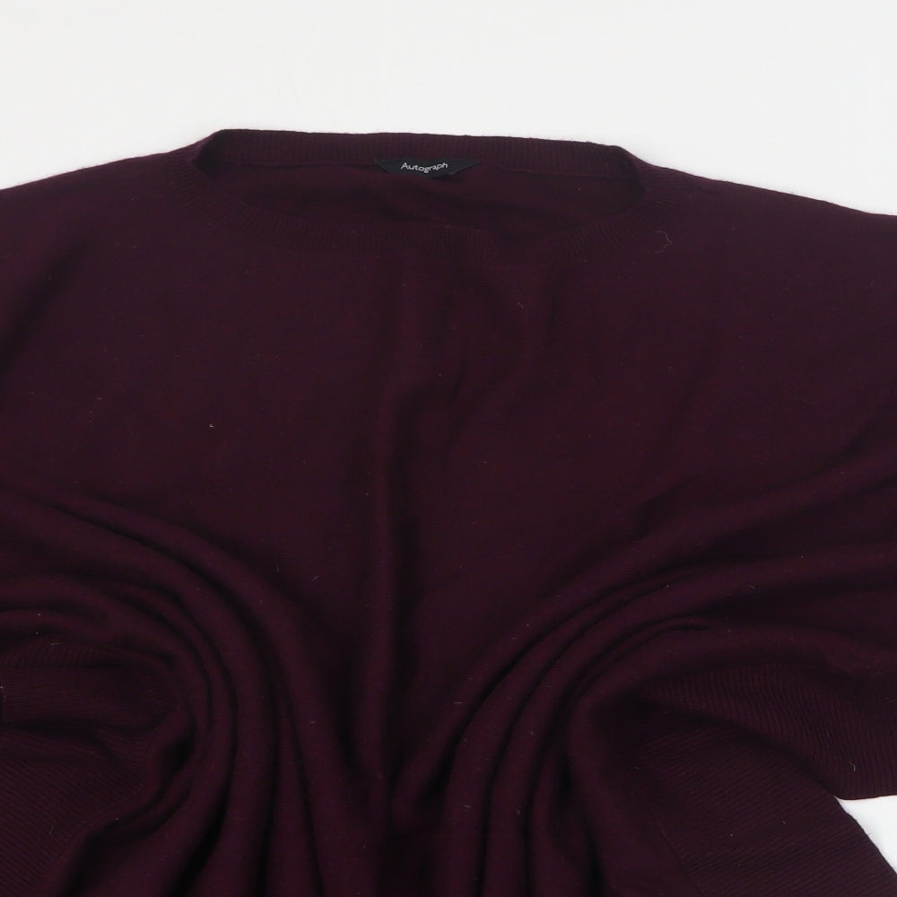 Autograph Womens Purple Round Neck  Modacrylic Pullover Jumper Size 12