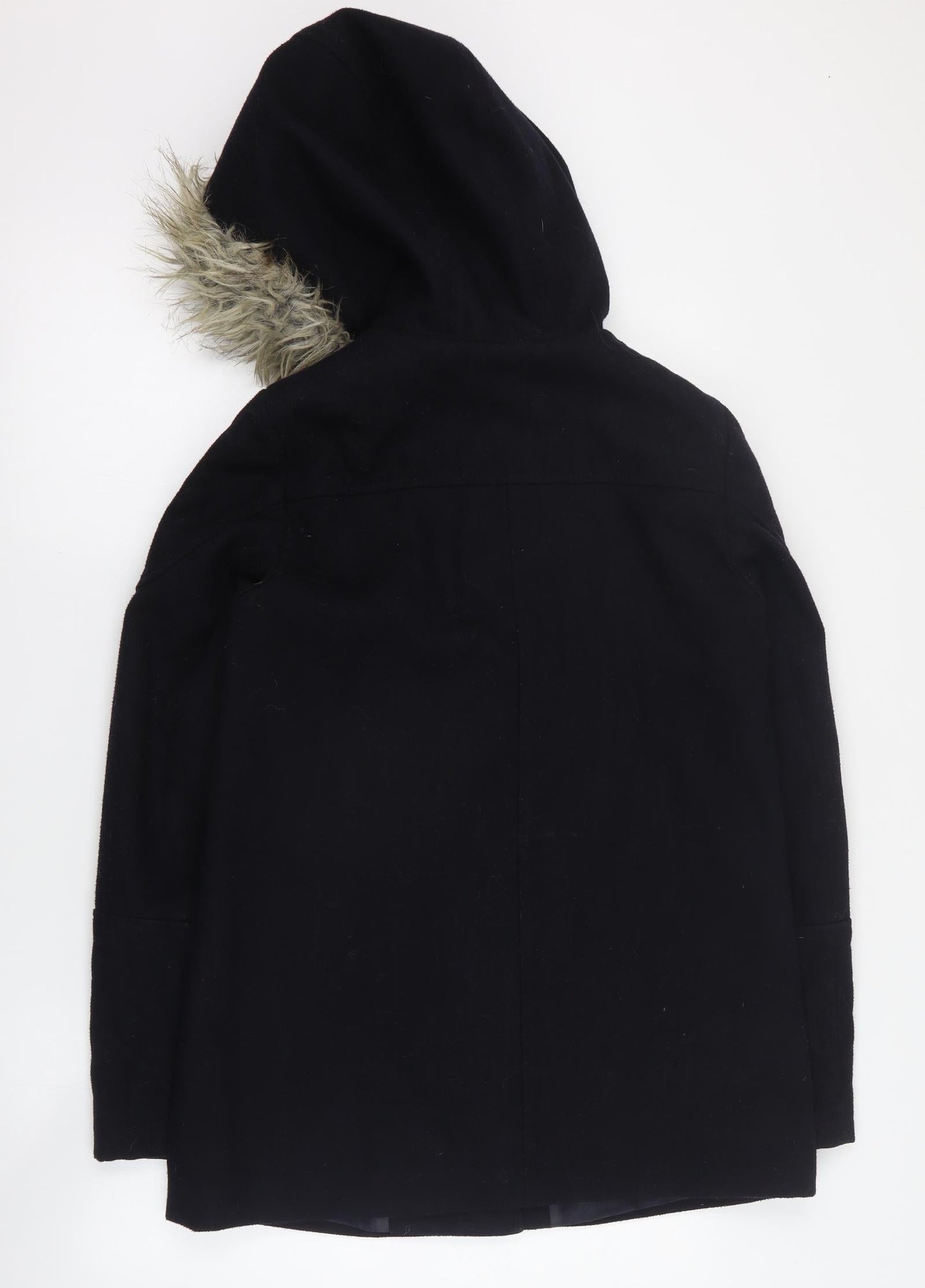 New Look Womens Black   Overcoat Coat Size 8  Zip