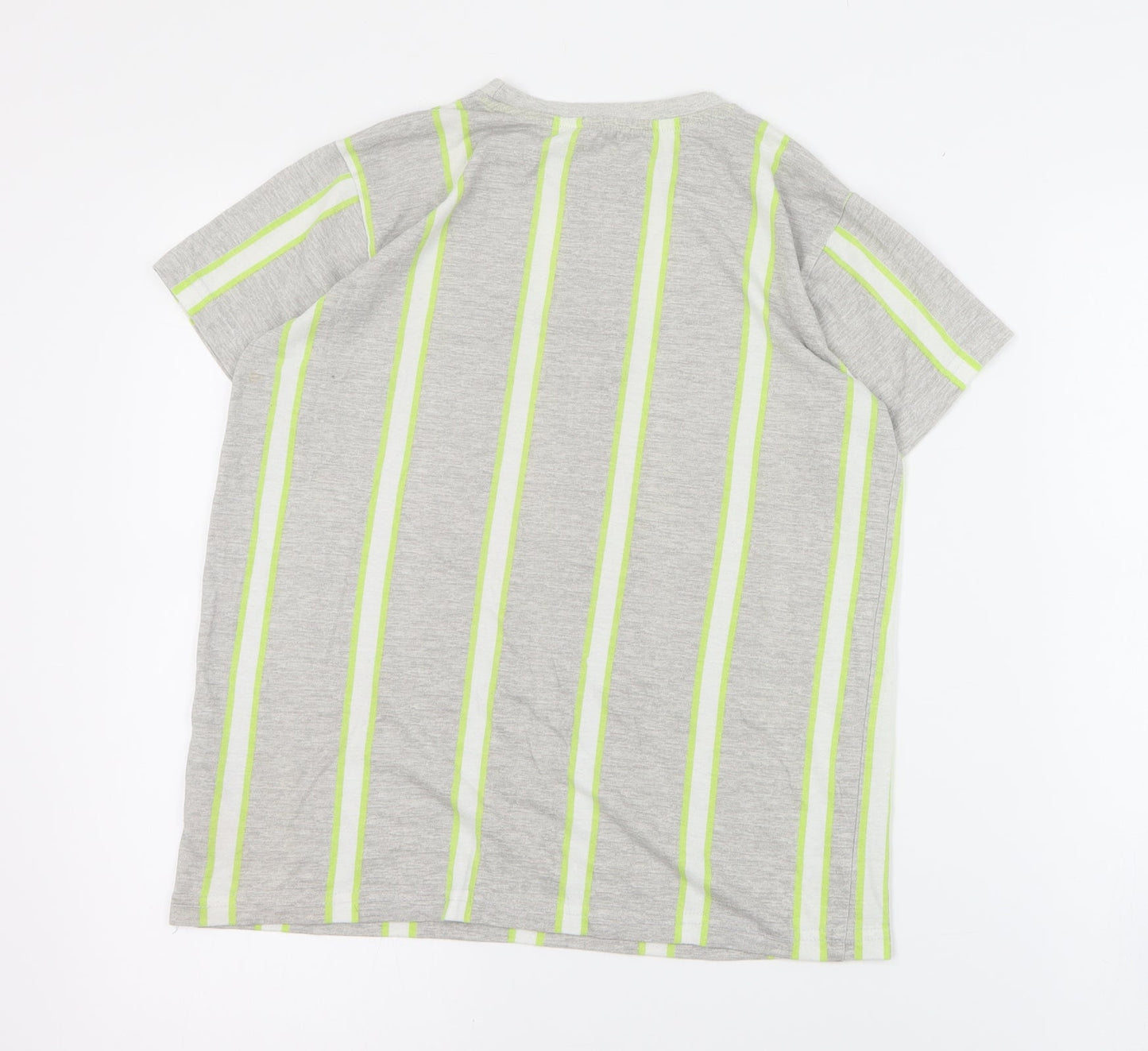 Outlaws Boys Green Striped Polyester Pullover T-Shirt Size 11-12 Years Crew Neck Pullover