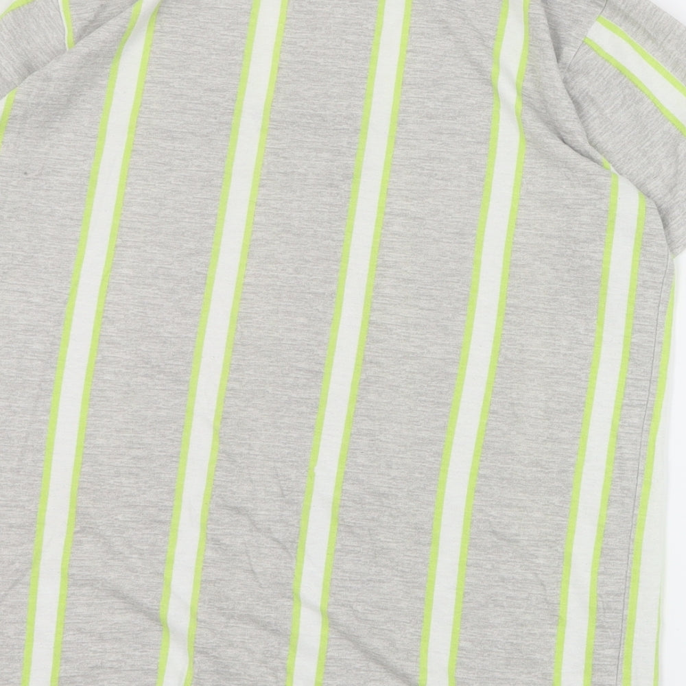 Outlaws Boys Green Striped Polyester Pullover T-Shirt Size 11-12 Years Crew Neck Pullover
