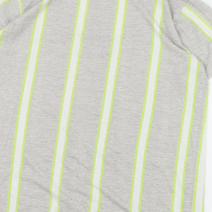 Outlaws Boys Green Striped Polyester Pullover T-Shirt Size 11-12 Years Crew Neck Pullover