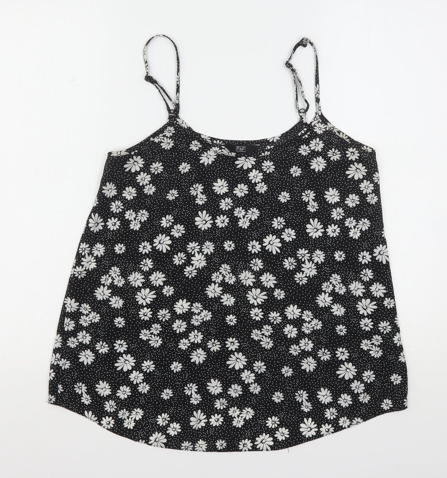 F&F Womens Multicoloured Floral Polyester Camisole Blouse Size 8 Round Neck