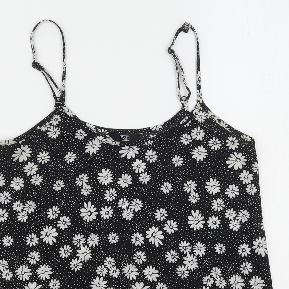 F&F Womens Multicoloured Floral Polyester Camisole Blouse Size 8 Round Neck