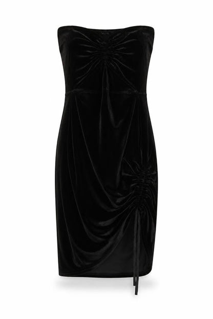 PRETTYLITTLETHING Womens Black  Polyester Bodycon  Size 6  V-Neck