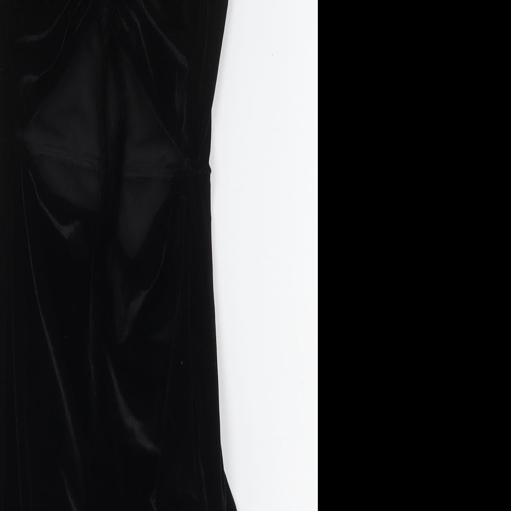 PRETTYLITTLETHING Womens Black  Polyester Bodycon  Size 6  V-Neck