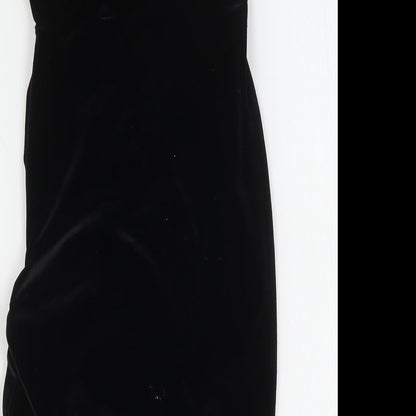 PRETTYLITTLETHING Womens Black  Polyester Bodycon  Size 6  V-Neck