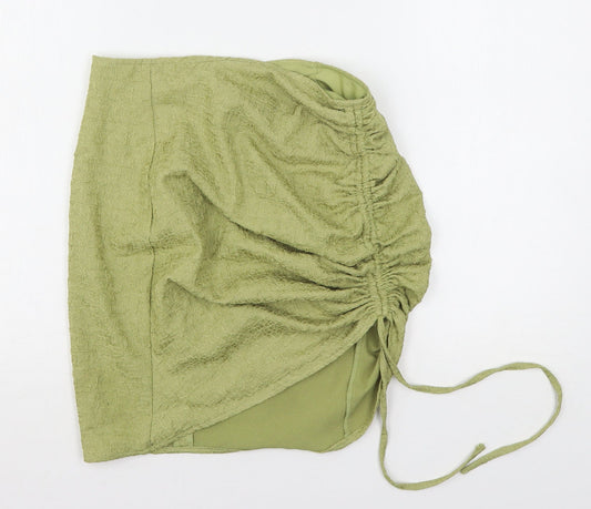 PRETTYLITTLETHING Womens Green  Polyester Mini Skirt Size 8