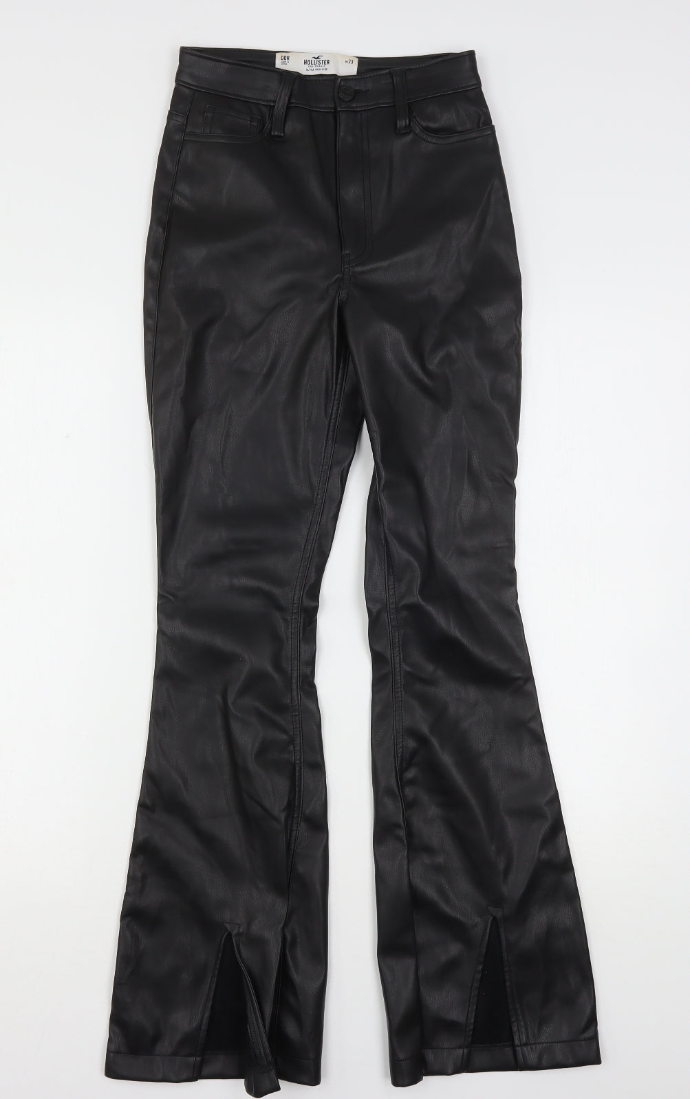 Hollister Womens Black  Polyester Bootcut Jeans Size 24 in L31 in Regular  - Leather Look
