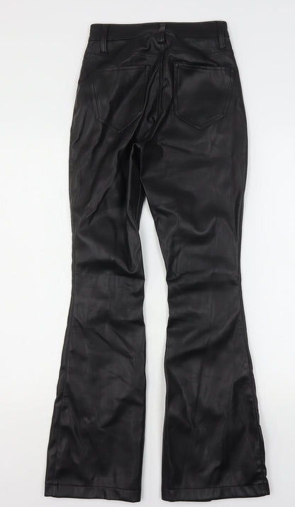 Hollister Womens Black  Polyester Bootcut Jeans Size 24 in L31 in Regular  - Leather Look