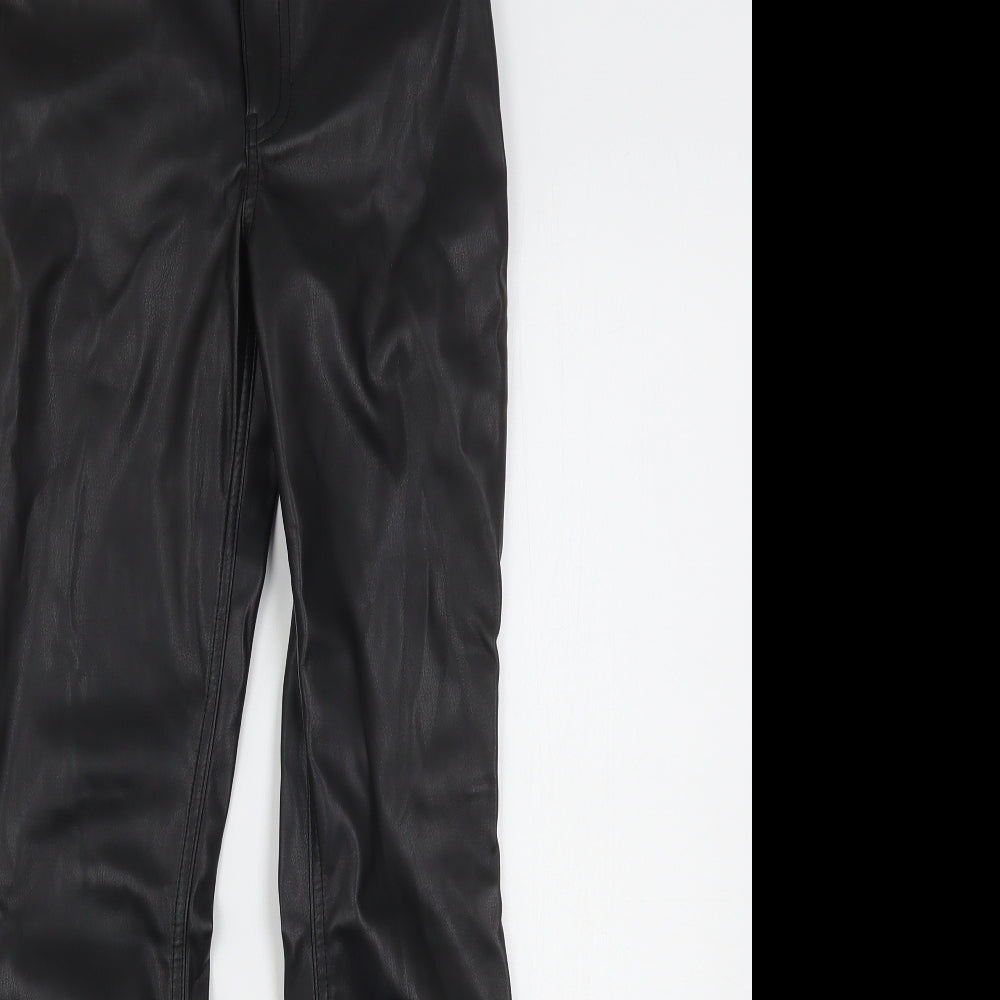 Hollister Womens Black  Polyester Bootcut Jeans Size 24 in L31 in Regular  - Leather Look