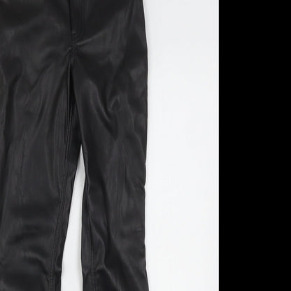 Hollister Womens Black  Polyester Bootcut Jeans Size 24 in L31 in Regular  - Leather Look