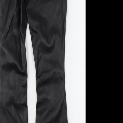 Hollister Womens Black  Polyester Bootcut Jeans Size 24 in L31 in Regular  - Leather Look