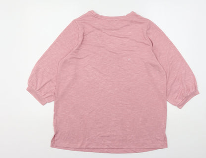 Womens UK Size M Papaya Pink Pullover Jumper