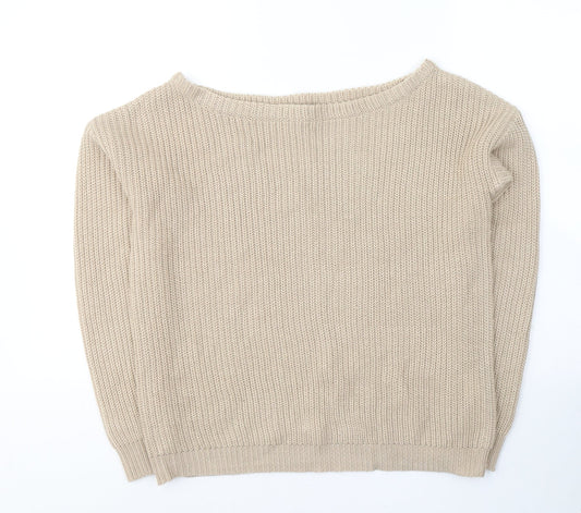 Womens UK Size S Missguided Beige Pullover Jumper