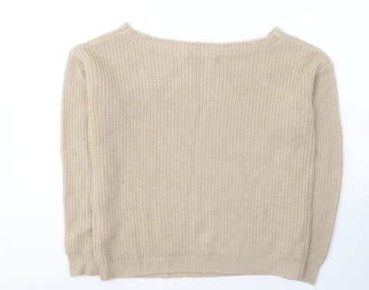 Womens UK Size S Missguided Beige Pullover Jumper