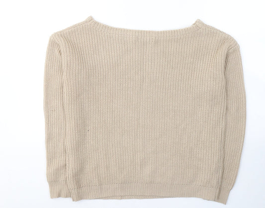 Womens UK Size S Missguided Beige Pullover Jumper