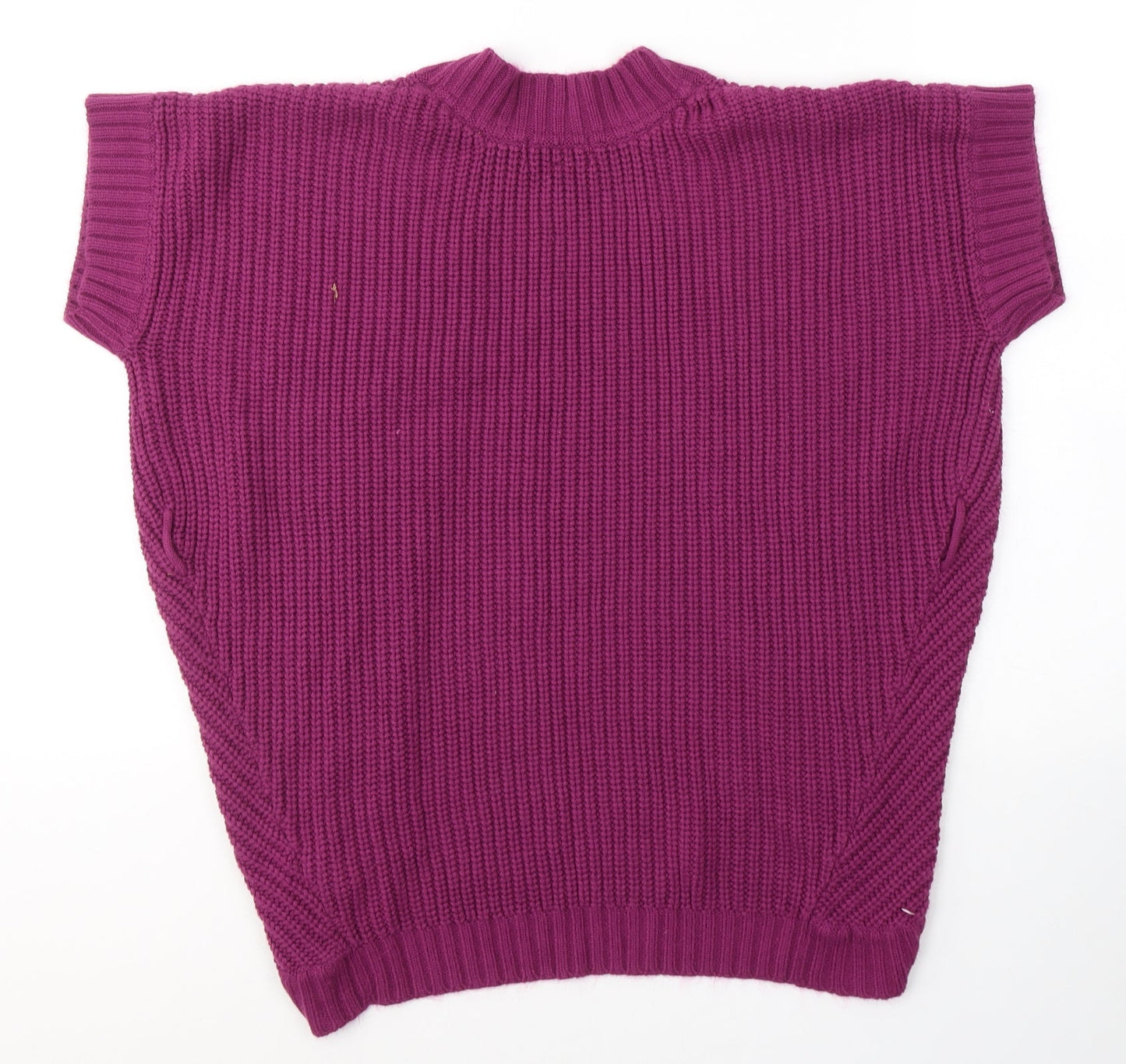 Marks and Spencer Girls Purple V-Neck  Acrylic Cardigan Jumper Size 6-7 Years  Tie
