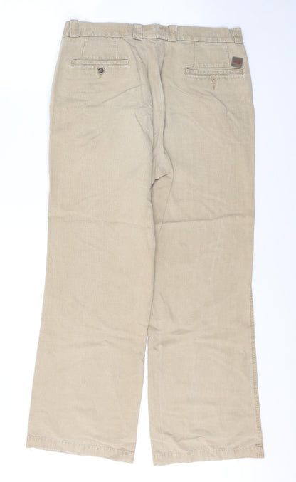 Pemus Mens Brown  Cotton Trousers  Size 34 L29 in Slim Button