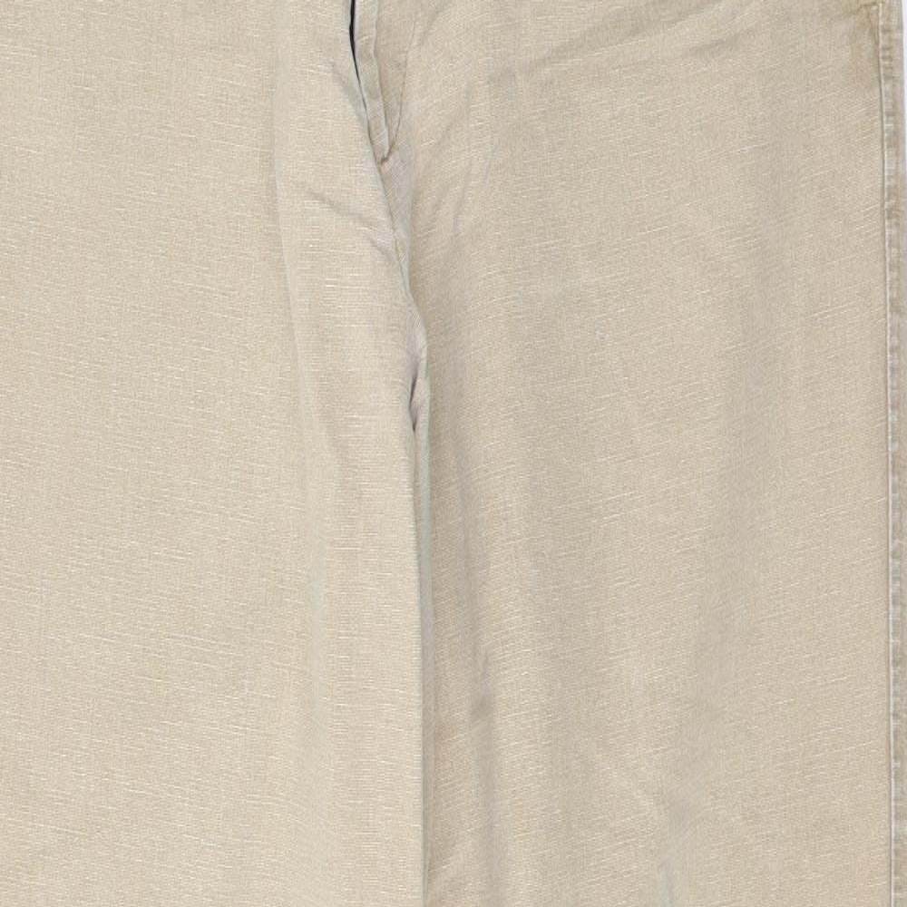 Pemus Mens Brown  Cotton Trousers  Size 34 L29 in Slim Button