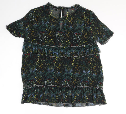 Womens UK Size 8 River Island Black Basic Blouse