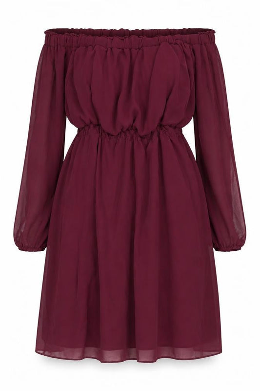 Atmosphere Womens Purple  Polyester Fit & Flare  Size 4  Off the Shoulder Pullover