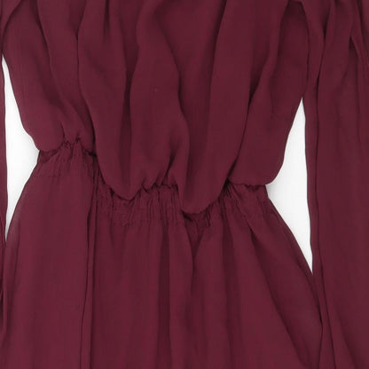 Atmosphere Womens Purple  Polyester Fit & Flare  Size 4  Off the Shoulder Pullover