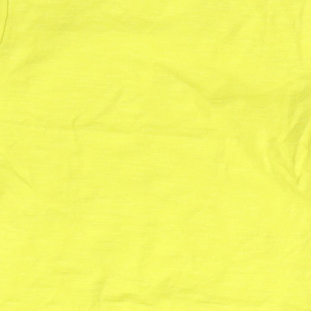 Marks and Spencer Boys Yellow  Cotton Basic T-Shirt Size 6-9 Months Crew Neck Snap