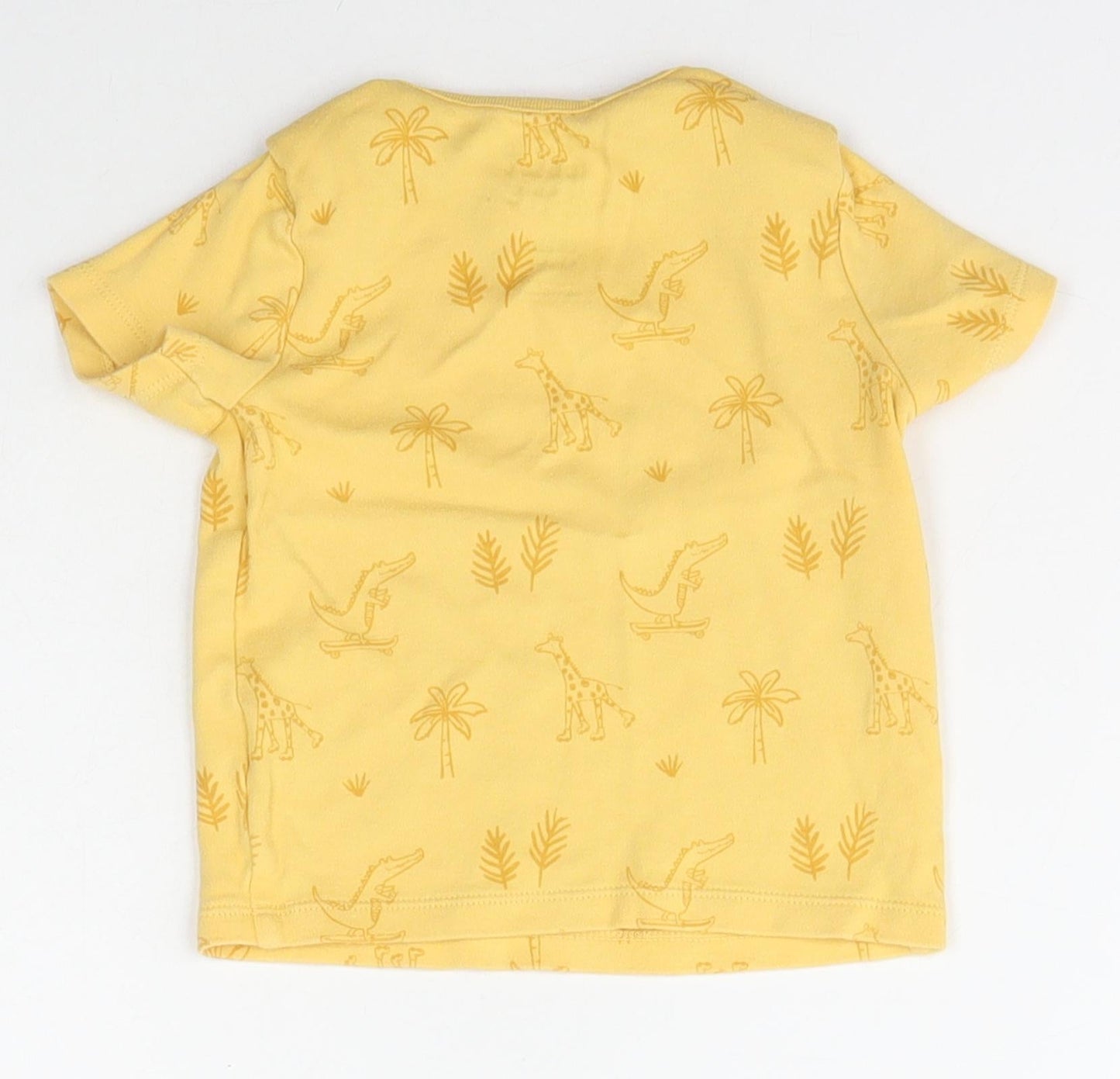 F&F Baby Orange Geometric Cotton Basic T-Shirt Size 12-18 Months Crew Neck Pullover