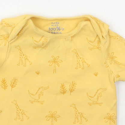 F&F Baby Orange Geometric Cotton Basic T-Shirt Size 12-18 Months Crew Neck Pullover