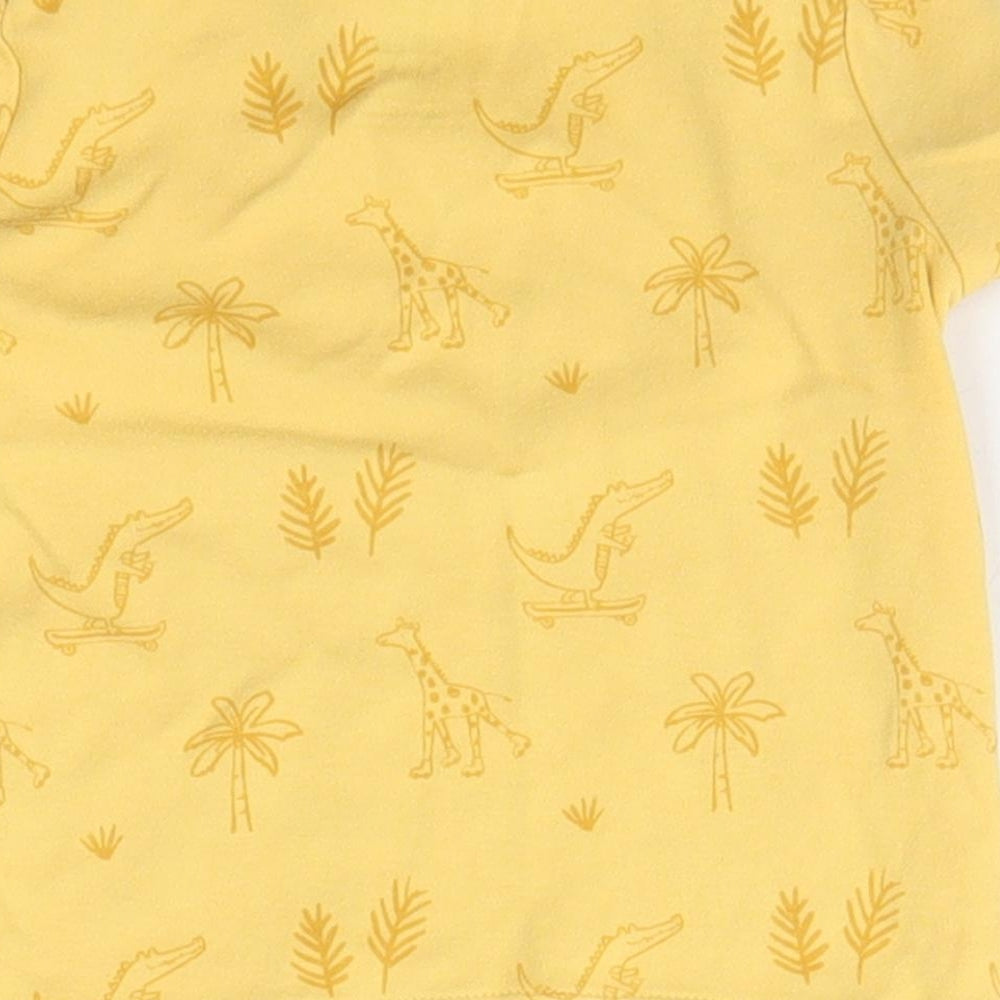F&F Baby Orange Geometric Cotton Basic T-Shirt Size 12-18 Months Crew Neck Pullover