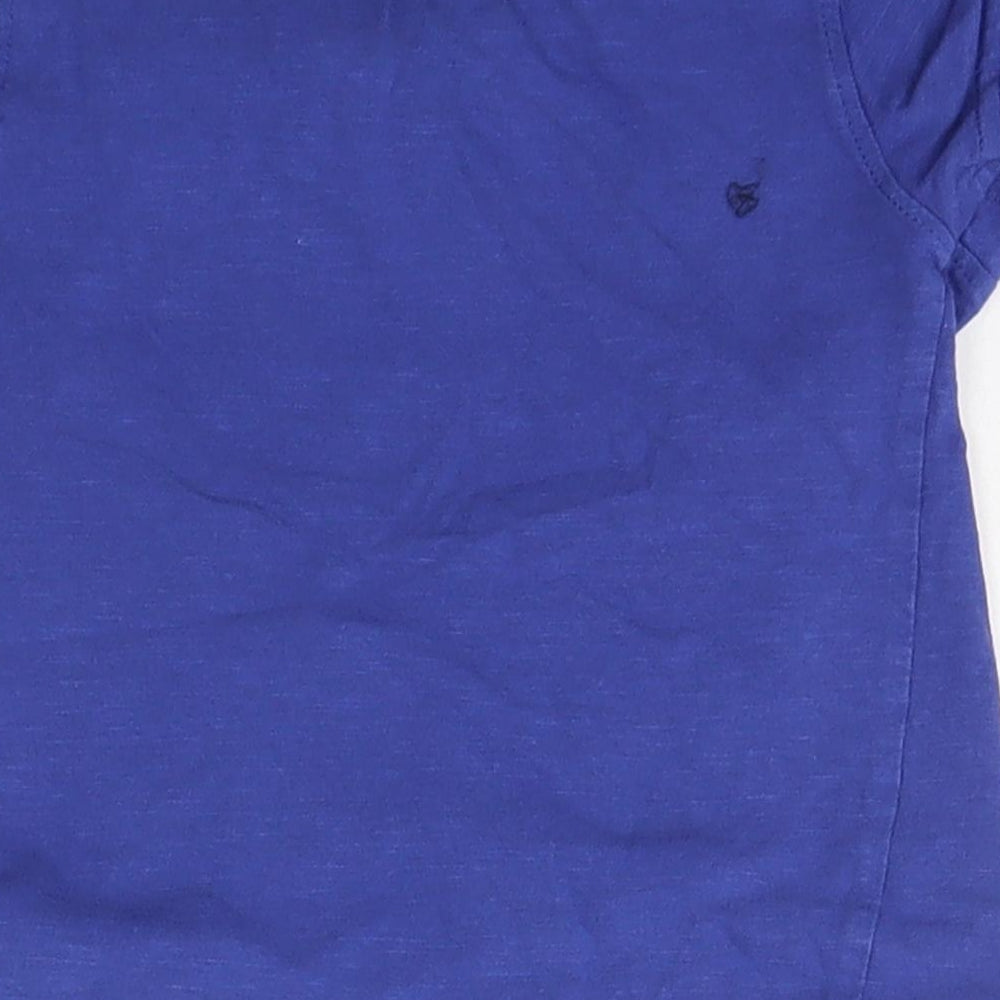 Mothercare Baby Blue  Cotton Basic T-Shirt Size 12-18 Months Crew Neck Snap