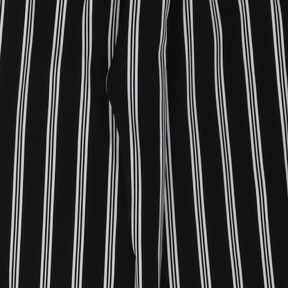 New Look Womens Black Striped Polyester Carrot Trousers Size 6 L26 in Regular Button