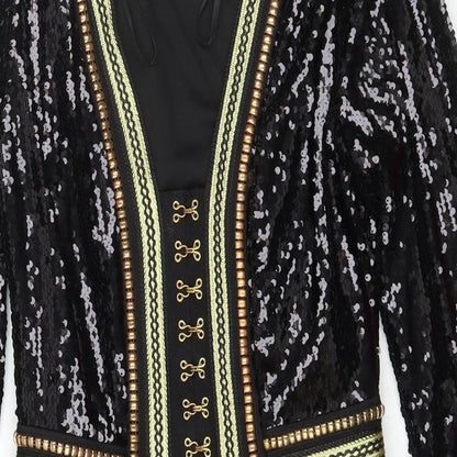 PRETTYLITTLETHING Womens Black  Polyester Bodycon  Size 8  V-Neck Hook & Eye