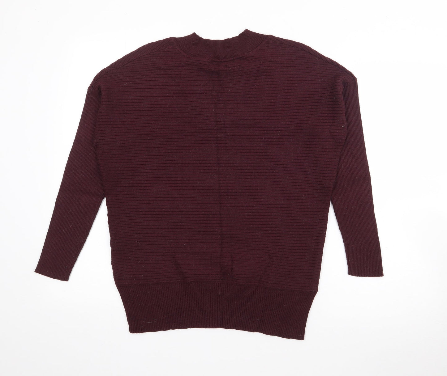 F&F Womens Purple V-Neck  Viscose Pullover Jumper Size 10