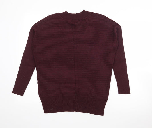 F&F Womens Purple V-Neck  Viscose Pullover Jumper Size 10