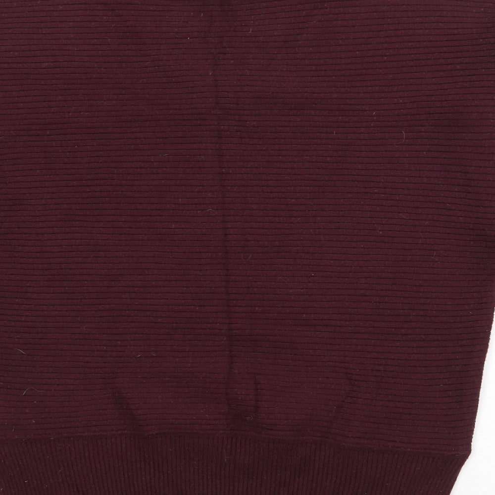 F&F Womens Purple V-Neck  Viscose Pullover Jumper Size 10