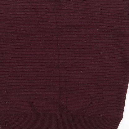 F&F Womens Purple V-Neck  Viscose Pullover Jumper Size 10