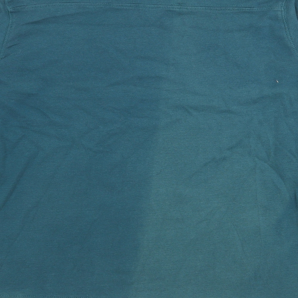 Arista Womens Blue Scoop Neck  Cotton Pullover Jumper Size 16