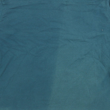 Arista Womens Blue Scoop Neck  Cotton Pullover Jumper Size 16