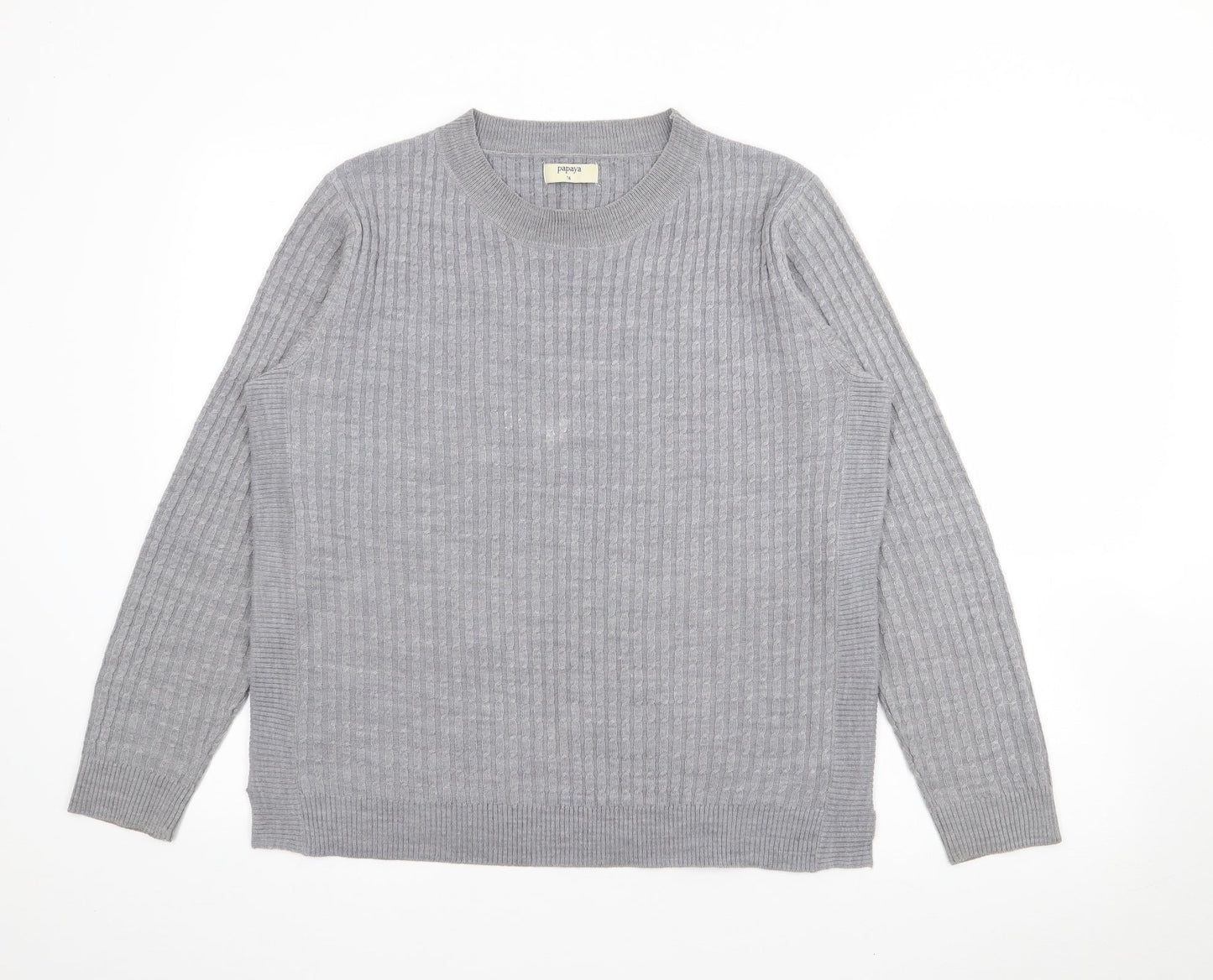 Womens UK Size 16 Papaya Grey Pullover Jumper