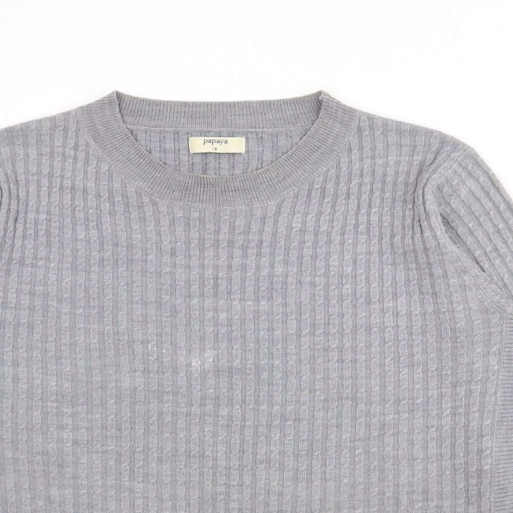 Womens UK Size 16 Papaya Grey Pullover Jumper